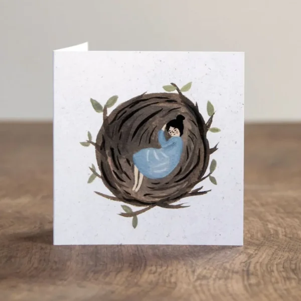 Asleep in a Nest Card
