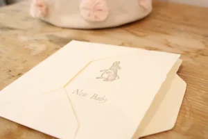 Cottontails handmade card - New Baby