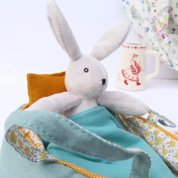 Moulin Roty Bunny in a Carry Cot
