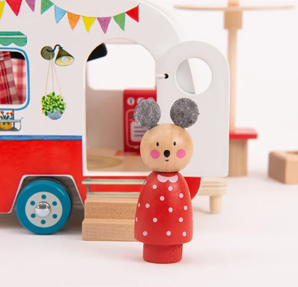 Moulin Roty Grand Family Wooden Vintage Caravan
