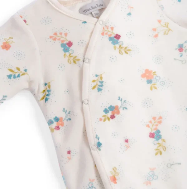 New Baby Gift Set - pretty sleep suit & mouse rattle