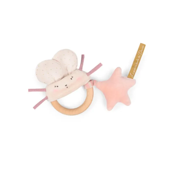 New Baby Gift Set - pretty sleep suit & mouse rattle