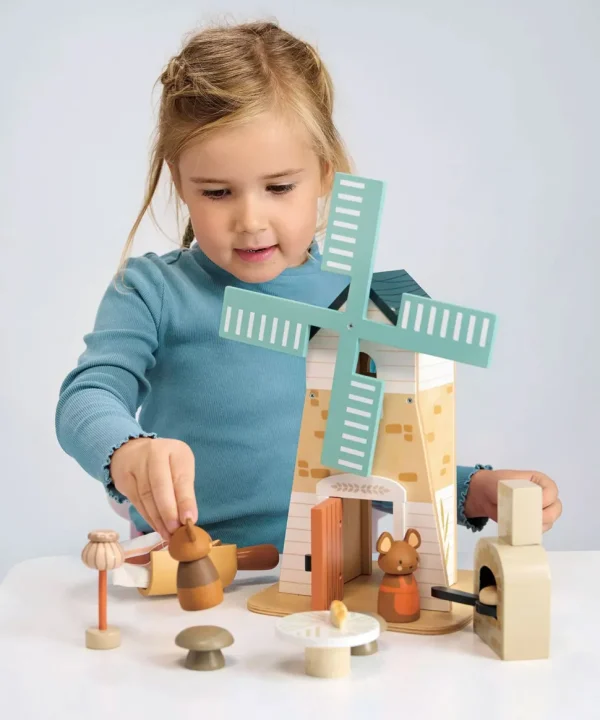 Penny Windmill & Field Mice - Wooden Countryside Play Set
