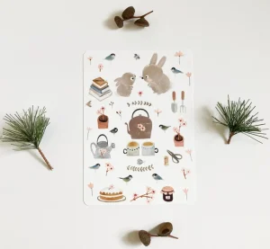 Postcard & Envelope - Bunny Teatime