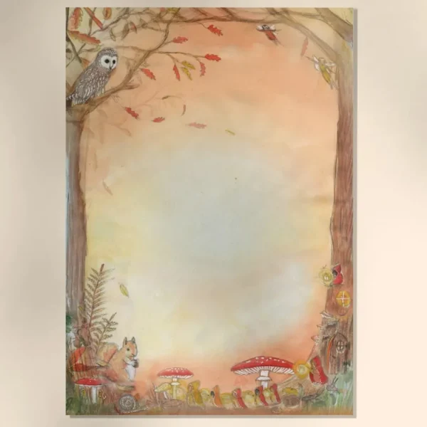 Wilded Family seasonal notepaper set - autumn