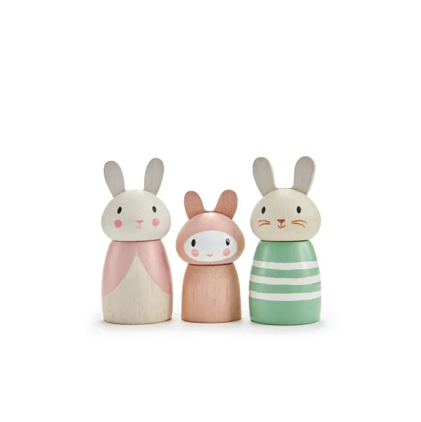 Wooden Bunny Family