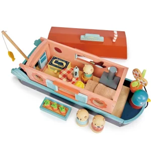 Wooden Canal Boat Otters