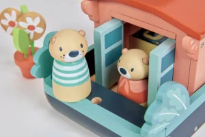 Wooden Canal Boat Otters